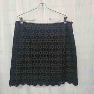 J. Crew Skirt Black Floral Crochet Eyelet Coquette Fairy Mini 12